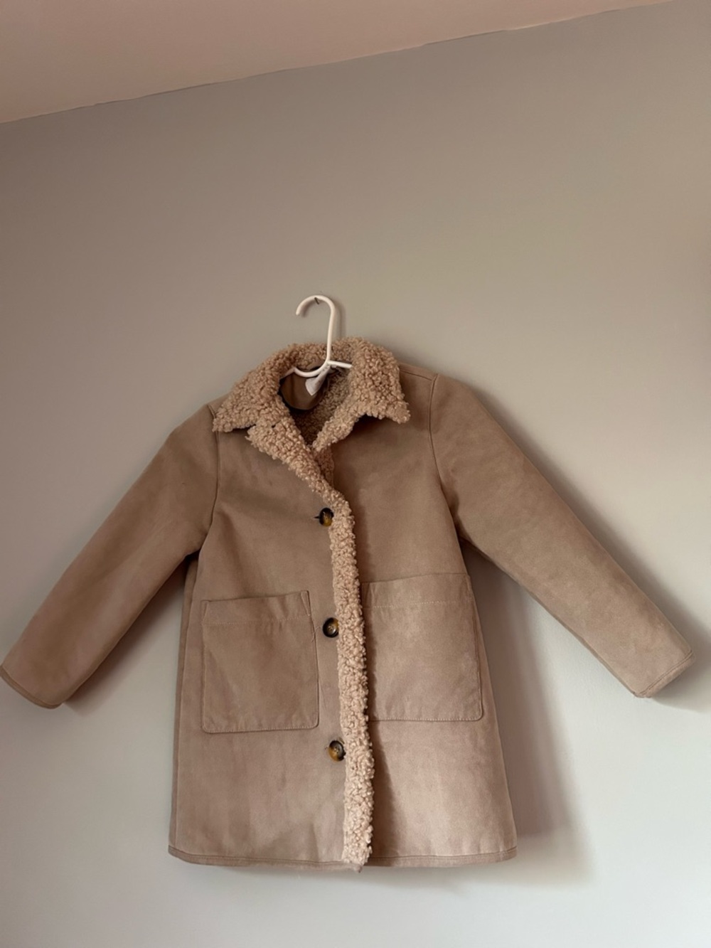 Zara girls Sherpa lined coat size 7